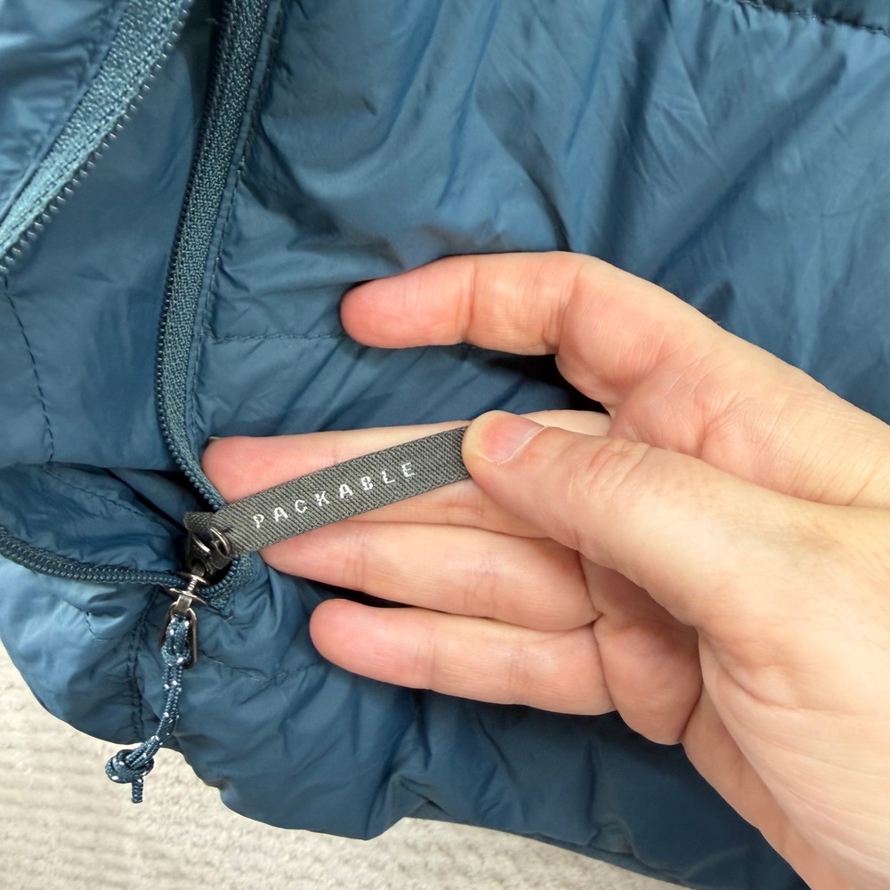 Eddie Bauer Packable Down Jacket Women Small Blue 650 Fill Hooded Puffer EMJ0702 - Picture 3 of 10